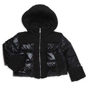 Sam Edelman Little Girl's Faux Shearling Hooded Puffer Jacket Size 6x BRAND NEW